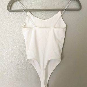 White Ribbed Bodysuit